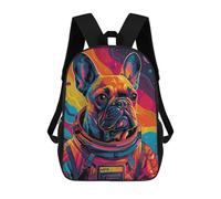 sinyumoney Zaini Stampati 3D Per Bambini Red Fantasy Space Tree Borse Per Libri Ragazzo Ragazza Borsa Scuola Per Bambini Zaino Con Grandi Tasche Per La Scuola, Astronaut French Bulldog, 17"