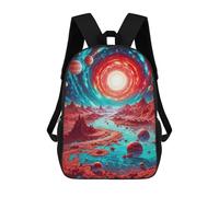 sinyumoney Zaini Stampati 3D Per Bambini Red Fantasy Space Tree Borse Per Libri Ragazzo Ragazza Borsa Scuola Per Bambini Zaino Con Grandi Tasche Per La Scuola, Neon Alien World, 17"