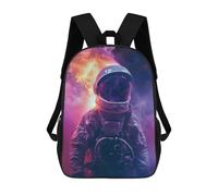 sinyumoney Zaini Stampati 3D Per Bambini Red Fantasy Space Tree Borse Per Libri Ragazzo Ragazza Borsa Scuola Per Bambini Zaino Con Grandi Tasche Per La Scuola, Burning Astronaut In Space, 17"