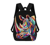 sinyumoney Zaini Stampati 3D Per Bambini, Zaini Alla Moda E Casual Per Ragazzi, Studenti Della Scuola E Del Collegio., Rhino Wpap Pop Art, 17"