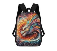 sinyumoney Zaini Stampati 3D Per Bambini, Zaini Alla Moda E Casual Per Ragazzi, Studenti Della Scuola E Del Collegio., Dragon Of The Prism Realms, 17"