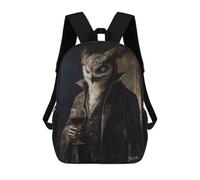 sinyumoney Zaini Stampati 3D Per Bambini, Zaini Alla Moda E Casual Per Ragazzi, Studenti Della Scuola E Del Collegio., The Old Blind Owl Seer, 17"