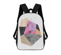 sinyumoney Zaini Stampati 3D Per Bambini, Zaini Alla Moda E Casual Per Ragazzi, Studenti Della Scuola E Del Collegio., Texture Collage F, 17"