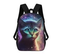 sinyumoney Zaini Stampati 3D Per Bambini, Zaini Alla Moda E Casual Per Ragazzi, Studenti Della Scuola E Del Collegio., Cosmic Cat Ritratto-5, 17"