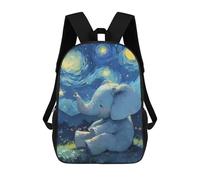 sinyumoney Zaini Stampati 3D Per Bambini, Zaini Alla Moda E Casual Per Ragazzi, Studenti Della Scuola E Del Collegio., Elephant Under Starry Night Sky, 17"