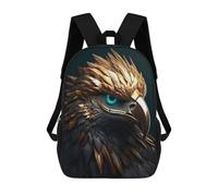 sinyumoney Zaini Stampati 3D Per Bambini, Zaini Alla Moda E Casual Per Ragazzi, Studenti Della Scuola E Del Collegio., Golden Eagle In Black, 17"