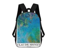 sinyumoney Zaini Stampati 3D Per Bambini, Zaini Alla Moda E Casual Per Ragazzi, Studenti Della Scuola E Del Collegio., Claude Monet Wisteria, 17"
