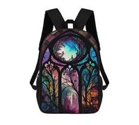 sinyumoney Zaini Stampati 3D Per Bambini, Zaini Alla Moda E Casual Per Ragazzi, Studenti Della Scuola E Del Collegio., Finestra Into The World, 17"