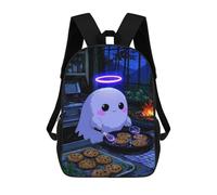 sinyumoney Zaini Stampati 3D Per Bambini, Zaini Alla Moda E Casual Per Ragazzi, Studenti Della Scuola E Del Collegio., Cute Ghost Baking Cookies Illustrazione, 17"