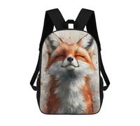 sinyumoney Zaini Stampati 3D Per Bambini, Zaini Alla Moda E Casual Per Ragazzi, Studenti Della Scuola E Del Collegio., Smiling Fox Watercolor, 17"