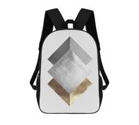 sinyumoney Zaini Stampati 3D Per Bambini, Zaini Alla Moda E Casual Per Ragazzi, Studenti Della Scuola E Del Collegio., Metallic And Gold Art 04, 17"