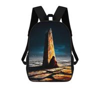sinyumoney Zaini Stampati 3D Per Bambini, Zaini Alla Moda E Casual Per Ragazzi, Studenti Della Scuola E Del Collegio., The Last Pillar Of Light - The One Who Stayed, 17"