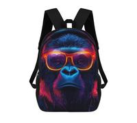 sinyumoney Zaini Stampati 3D Per Bambini, Zaini Alla Moda E Casual Per Ragazzi, Studenti Della Scuola E Del Collegio., Cool Gorilla With Headphones and Glasses, 17"