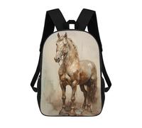 sinyumoney Zaini Stampati 3D Per Bambini, Zaini Da Viaggio Alla Moda Per Ragazzi Zainetti Per Studenti Di Scuola E Del Collegio, Beautiful Horse Animal Art, 17"