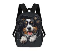 sinyumoney Zaini Stampati 3D Per Bambini, Zaini Grande Capacità Per I Viaggi, Borse Per Libri Alla Moda Per Ragazzi E Ragazze, Shetland Sheepdog, 17"