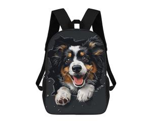 sinyumoney Zaini Stampati 3D Per Bambini, Zaini Grande Capacità Per I Viaggi, Borse Per Libri Alla Moda Per Ragazzi E Ragazze, Shetland Sheepdog, 17"