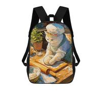 sinyumoney Zaini The Baker Cat Zaino Scolastico Per Bambini Borsa Scolastica Borse Scolastiche Stampate in 3D Per Ragazzi Studenti Delle Scuole Elementari E Medie 17inch