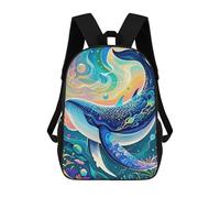 sinyumoney Zaini Whale in Colorful Abstract Ocean Zaino Scolastico Per Bambini Borsa Scolastica Borse Scolastiche Stampate in 3D Per Ragazzi Studenti Delle Scuole Elementari E Medie 17inch
