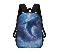 sinyumoney Zaini Whale in Space with Polar Bear Zaino Scolastico Per Bambini Borsa Scolastica Borse Scolastiche Stampate in 3D Per Ragazzi Studenti Delle Scuole Elementari E Medie 17inch