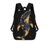 sinyumoney Zaini Whale in The Sky Zaino Scuola Per Bambini, Borsa Scuola Stampa 3D Per Ragazzi Studenti Della Scuola Elementari E Del College, Celestial Whale In Starry Night, 17"