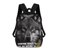 sinyumoney Zaini Wolf Motivational Poster Zaino Scolastico Per Bambini Borsa Scolastica Borse Scolastiche Stampate in 3D Per Ragazzi Studenti Delle Scuole Elementari E Medie 17inch