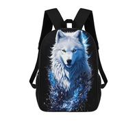 sinyumoney Zaini, Zaino Scolastico Per Bambini, Zaini Per Bambini Stampati in 3D Blue Wolf Splash Art, Borse Da Viaggio Carine Per L'asilo, Zaino Casual Per Ragazzi Studenti 17inch
