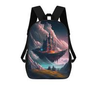 sinyumoney Zaini, Zaino Scolastico Per Bambini, Zaini Per Bambini Stampati in 3D Floating Castle in Fantasy Landscape, Borse Da Viaggio Carine Per L'asilo, Zaino Casual Per Ragazzi Studenti 17inch