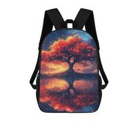 sinyumoney Zaini, Zaino Scolastico Per Bambini, Zaini Per Bambini Stampati in 3D Magical Tree Reflection, Borse Da Viaggio Carine Per L'asilo, Zaino Casual Per Ragazzi Studenti 17inch