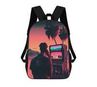 sinyumoney Zaini, Zaino Scolastico Per Bambini, Zaini Per Bambini Stampati in 3D Neon Desert Reflections, Borse Da Viaggio Carine Per L'asilo, Zaino Casual Per Ragazzi Studenti 17inch
