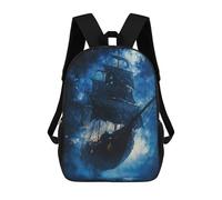 sinyumoney Zaini, Zaino Scolastico Per Bambini, Zaini Per Bambini Stampati in 3D The Midnight Pirate, Borse Da Viaggio Carine Per L'asilo, Zaino Casual Per Ragazzi Studenti 17inch