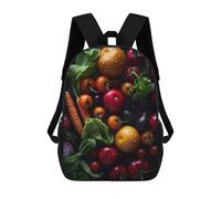 sinyumoney Zaino 3D Alone in The Dark Scuola Borsa Per Ragazzi Zaino Libri Zaino Alla Moda Per Computer Portatile Zaino Per Ragazzi E Ragazze, Yummy Vegetables, 17"