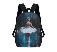 sinyumoney Zaino 3D Divertente E Alla Moda Per Ragazzi E Ragazze Adolescenti Ballet Dancer in Blue Stillness in Blue Zaino Con Stampa 3D Per Bambini, Zaini Per La Scuola Primaria 17inch