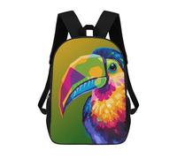 sinyumoney Zaino 3D Divertente E Alla Moda Per Ragazzi E Ragazze Adolescenti Colorful Toucan Portrait Zaino Con Stampa 3D Per Bambini, Zaini Per La Scuola Primaria 17inch