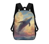 sinyumoney Zaino 3D Divertente E Alla Moda Per Ragazzi E Ragazze Adolescenti Flying Whale Shark Zaino Con Stampa 3D Per Bambini, Zaini Per La Scuola Primaria 17inch