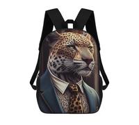 sinyumoney Zaino 3D Divertente E Alla Moda Per Ragazzi E Ragazze Adolescenti Jaguar Suit Animal Clothes Zaino Con Stampa 3D Per Bambini, Zaini Per La Scuola Primaria 17inch