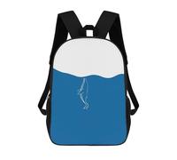 sinyumoney Zaino 3D Divertente E Alla Moda Per Ragazzi E Ragazze Adolescenti Minimalist Whale in Blue Ocean Zaino Con Stampa 3D Per Bambini, Zaini Per La Scuola Primaria 17inch