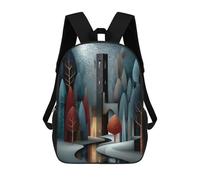 sinyumoney Zaino 3D Divertente E Alla Moda Per Ragazzi E Ragazze Adolescenti Moonlit Fortress by The Serene Stream Zaino Con Stampa 3D Per Bambini, Zaini Per La Scuola Primaria 17inch