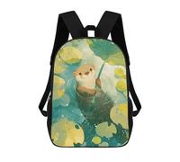 sinyumoney Zaino 3D Divertente E Alla Moda Per Ragazzi E Ragazze Adolescenti Otter in The Rain with Lilypad Zaino Con Stampa 3D Per Bambini, Zaini Per La Scuola Primaria 17inch