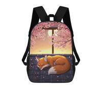 sinyumoney Zaino 3D Divertente E Alla Moda Per Ragazzi E Ragazze Adolescenti Sleeping Fox Under Cherry Blossoms Zaino Con Stampa 3D Per Bambini, Zaini Per La Scuola Primaria 17inch