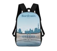 sinyumoney Zaino 3D Divertente E Alla Moda Per Ragazzi E Ragazze Adolescenti Travel to Bordeaux Zaino Con Stampa 3D Per Bambini, Zaini Per La Scuola Primaria 17inch