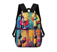 sinyumoney Zaino 3D Divertente E Alla Moda Per Ragazzi E Ragazze Adolescenti Wine Bottles Pop Art Zaino Con Stampa 3D Per Bambini, Zaini Per La Scuola Primaria 17inch