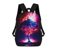 sinyumoney Zaino 3D divertente e fantastico per ragazzi (bambini e ragazze) Enchanted Dreamscape Zaino con stampa 3D per bambini, zaino scuola per bambini elementari, Albero Cosmic, 17"