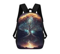 sinyumoney Zaino 3D Divertente E Fresco Per Adolescenti (ragazzi E Ragazze) Cavaliere King Forest Retro Zaino Stampato 3D Per Bambini Borsa Scuola Primaria, Space Tree Of Life, 17"