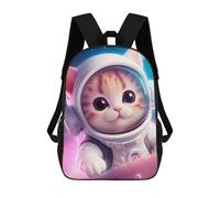 sinyumoney Zaino 3D Divertente E Fresco Per Adolescenti (ragazzi E Ragazze) Fox Constellation Zaino Stampato 3D Per Bambini Borsa Scuola Elementare, Astronaut Baby Red Kitten, 17"