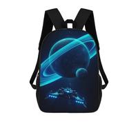 sinyumoney Zaino 3D impermeabile per bambini, stile scolaro, carino e alla moda, per ragazze e ragazzi., Deep Space Viaggi, 17"