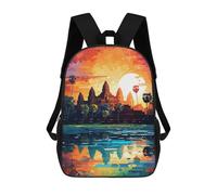 sinyumoney Zaino 3D impermeabile per bambini, stile scolaro, carino e alla moda, per ragazze e ragazzi., Stile-23, 17"