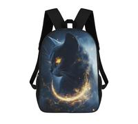 sinyumoney Zaino 3D Per Bambini Cosmic Space Dolphin Borse Stampate Borsa Da Scuola Zaino Leggero Zaino Alla Moda E Divertente Per Bambini, Black Magic Cat, 17"