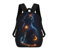 sinyumoney Zaino 3D Per Bambini Cosmic Space Dolphin Borse Stampate Borsa Da Scuola Zaino Leggero Zaino Alla Moda E Divertente Per Bambini, Visions Of A Cosmic Cat, 17"