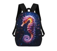 sinyumoney Zaino 3D Per Bambini Cosmic Space Dolphin Borse Stampate Borsa Da Scuola Zaino Leggero Zaino Alla Moda E Divertente Per Bambini, Glowing Seahorse, 17"