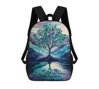 sinyumoney Zaino 3D Per Bambini Crystal Tree Reflection Borse Stampate Borsa Da Scuola Zaino Leggero Zaino Alla Moda E Divertente Per I Bambini, Crystal Tree Reflection, 17"